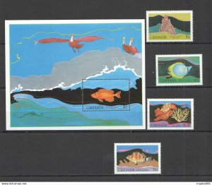 1985 Grenada Fauna Fish & Marine Life #1429-32 Michel 27 Euro 1Set+1Bl ** Pm088