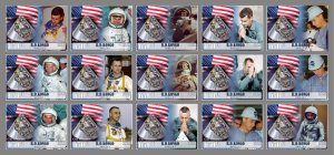 Stamps. Space. Apollo  Kongo 2022 year , 15 stamps perforated