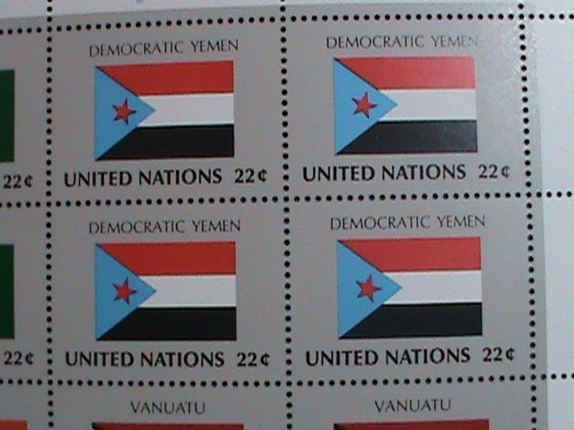 ​UNITED NATION-1987 SC#499-502 U. N. FLAGS SERIES MNH FULL SHEET- VERY FINE