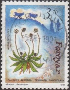 Faroe Islands 1991 SG204 3k.70 Ribwort Plantain FU