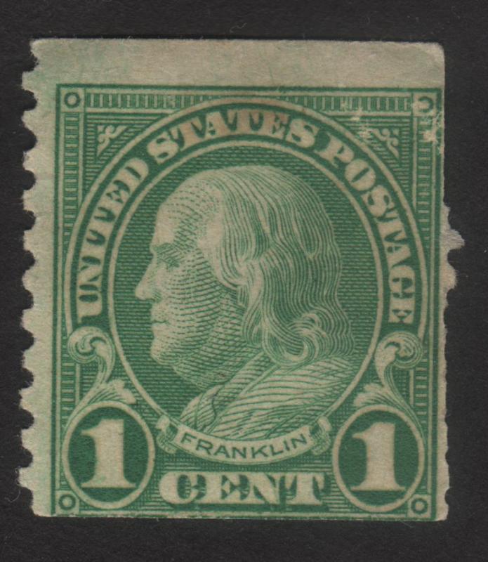 1923 US, 1c stamp, MNG, Benjamin Franklin, Sc 597