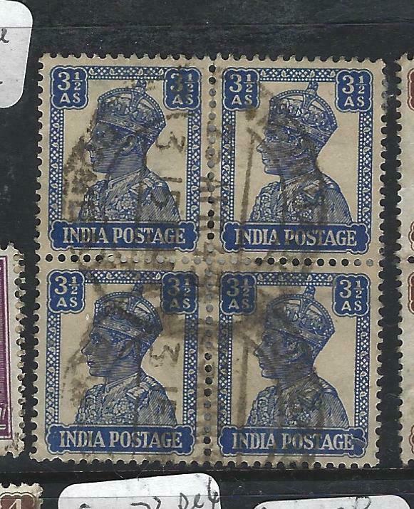 INDIA    (PP2003B)  KGVI  3 1//2A   SG 272  BL OF 4   VFU