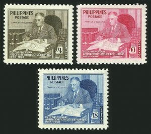 Philippines 542-544,C70,MNH.Michel 508-510,Bl.3. Franklin D.Roosevelt,1950.