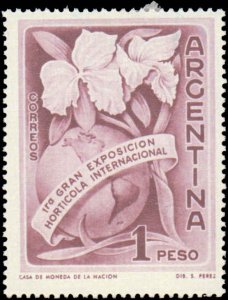 Argentina #680, Complete Set, 1959, Flowers, Never Hinged