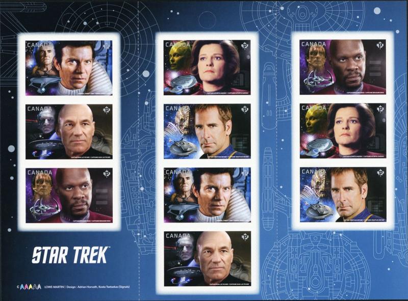 Star Trek: Year 2 Booklet of Ten Stamps Representing Each Generation 