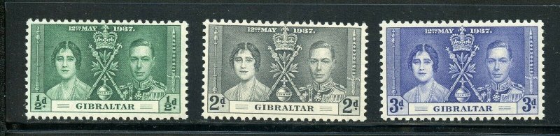 GIBRALTAR CORONATION OF GEORGE VI 1937 SC# 104-6 MINT NH AS SHOWN