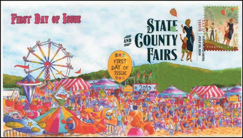 19-172, 2019, State & County Fairs, Digital Color Postmark, FDC,