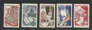 FRANCE - SCOTT #711-15 - PRODUCTS OF FRANCE - VF - LIGHTLY HINGED - OG