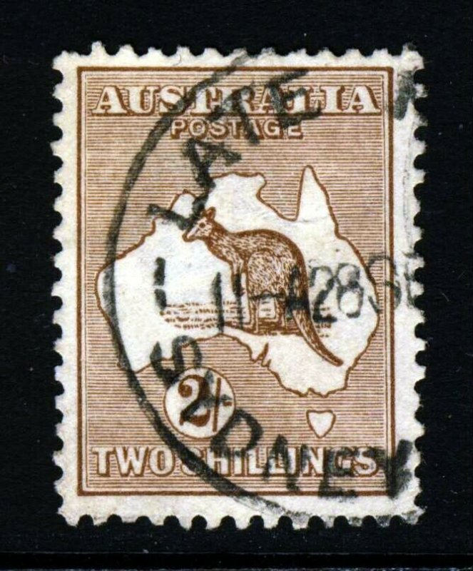 AUSTRALIA 1916 'Roo Two Shillings Brown Die II Wmk Narrow A  Perf 12 SG 41 VFU