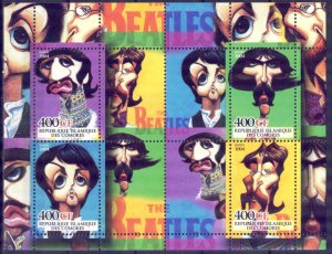 Comores 2004 Music Rock Band The Beatles Art Cartoon Sheet MNH Private