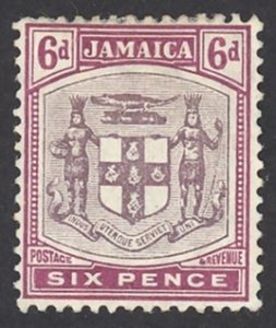 Jamaica Sc# 42 MH (a) 1911 6p Arms of Jamaica