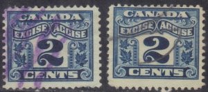 CANADA EXCISE TAX STAMPS 2c  SEE SCAN