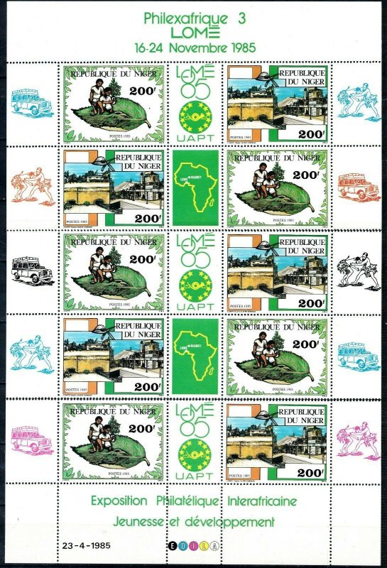 [I2246] Niger 1985 good set of stamps Gutter pairs VF MNH (X5) $36