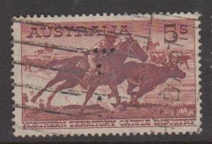 Australia Sc#331 Used  T perfin
