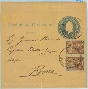 93811 - ARGENTINA - POSTAL HISTORY - Stationery NEWSPAPER WRAPPER to ITALY 1900
