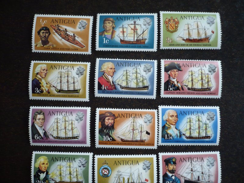 Stamps - Antigua - Scott# 241-257 - Mint Never Hinged Set of 17 Stamps