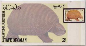 Oman 1979 Prehistoric Animals - original artwork for 2b v...