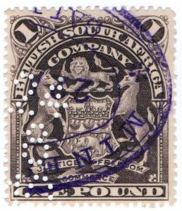 (I.B) Rhodesia/BSAC Revenue : Duty Stamp £1