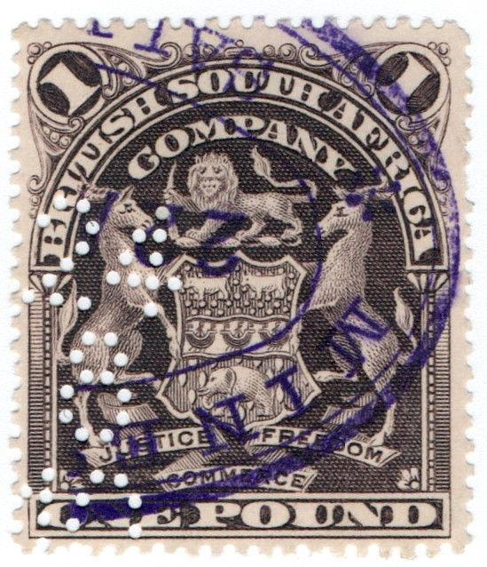 (I.B) Rhodesia/BSAC Revenue : Duty Stamp £1