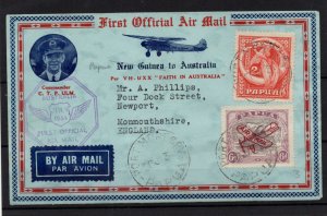 Australia 1934 First Flight PNG to Australia to UK WS36632