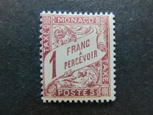 A4P47F35 Monaco Postage Due Stamp 1905-43 1fr mh*-