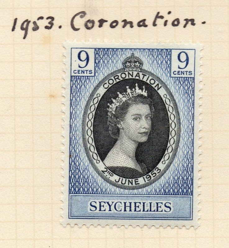 Seychelles 1953 Coronation Early Issue Fine Mint Hinged 9c. NW-99395 