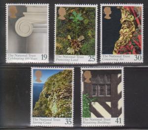 Great Britain Scott # 1606-1610 Mint Never Hinged - The National Trust Issue