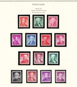 U S 1954-65 Liberty Series 1/2c to $1 Scott #1030-52 plus 3 Definitives Mint NH