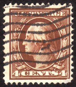 1911, US 4c, Washington, Used, Sc 377