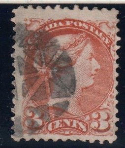 Canada SC# 37e Fancy Cancel, 11.5 x 12 Clean Back(~1542)