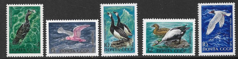 RUSSIA USSR 1972 Waterfowl in the USSR Birds Set Sc 3939-3943 MNH