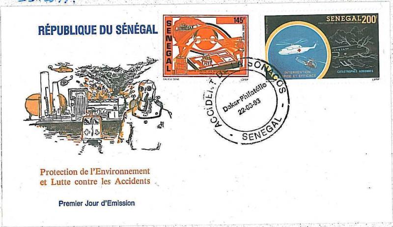 ECOLOGY \ NATURE \ DISASTERS \ HELICOPTER  - FDC COVER - SENEGAL  1983