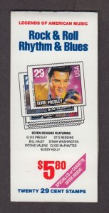 1993 American Music Elvis etc BK204 (panes: Sc 2737a,b) MNH plate number 22222