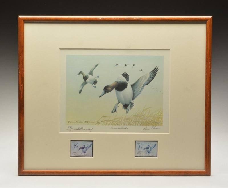 1976 FRAMED Artist Proof MD STATE WATERFOWL PRINT - ARTIST LOUIS FRISINO 