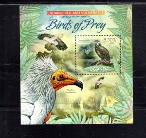 UGANDA #2019 2012 BIRDS OF PREY MINT VF NH O.G S/S