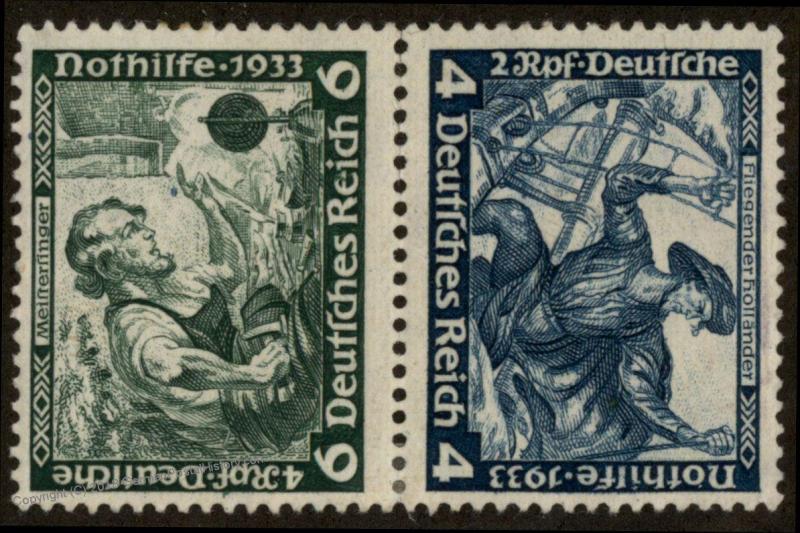 Germany 1933 Wagner Opera Music Mi SK19 MH Se-tenant Zusammendruck 63471