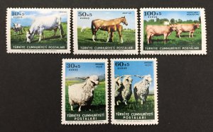 Turkey 1964 #b98-102, Animals, MNH.