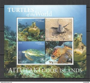 2020 Aitutaki Sea Turtles !!! Sale Marine Life Reptiles Fauna Kb ** Nw681