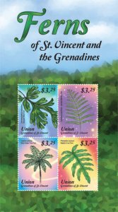 UNION ISLAND 2015 - FERNS OF ST. VINCENT SHEET OF 4 STAMPS MNH