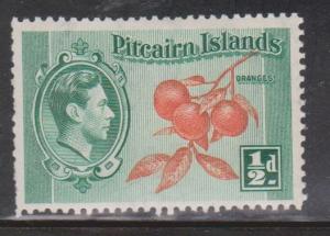 PITCAIRN ISLANDS Scott # 1 MH - KGVI & Oranges