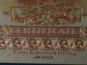 ​UNITED STATES-1882-CAT#261-$100 GOLD COINS- 24K GOLD REPLICA NOTE VF-LAST ONE