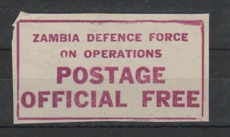 Zambia Defence Force on Operations Postage Official Free NG  -SR