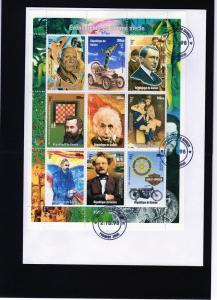 Guinea 1998 CHESS/ROTARY/TRAIN/PICASSO Shlt(9)Perf.F.D.C.