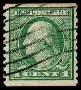 U.S. Scott #452: 1914 1¢ George Washington, Perf 10 vert., Used, F+