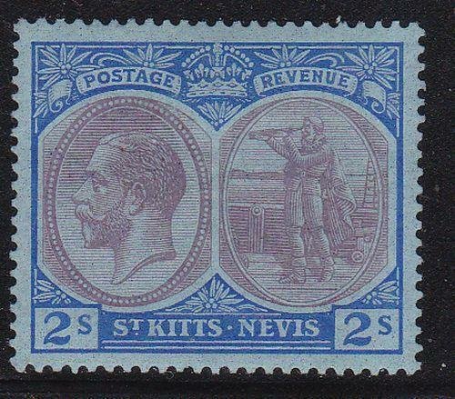 Álbum Tesoros St Kitts-Nevis Scott #49 2sh George V Colón Nuevo