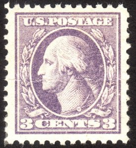 1918, US 3c, Washington, MH, Horizontal crease, Sc 530