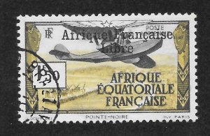 French Equatorial Africa Scott C9 Used NH - 1941 #C1 Overprinted - SCV $240.00