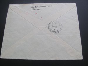SWITZERLAND 1930 AIRMAIL COVER BOOKLET STAMPS TO BASEL XF (260)