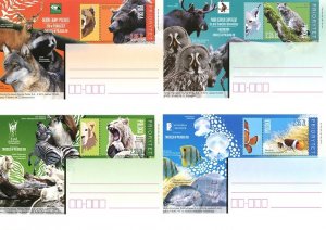 Poland 2014 Postal Stationary Postcard Stamp MNH ZOO Animals Birds Fish Owl Wolf