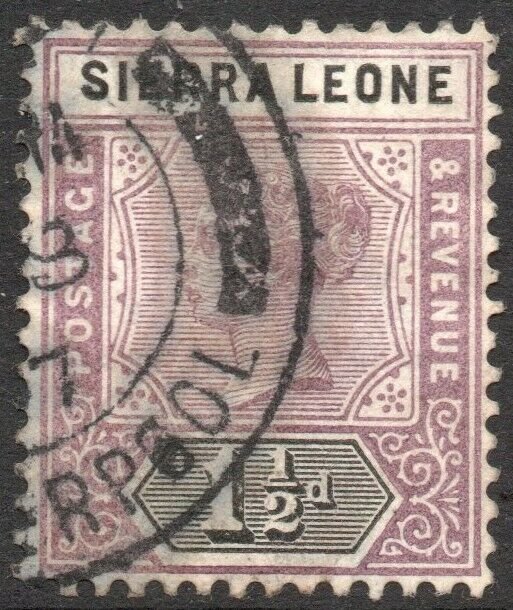 SIERRA LEONE-1897 1½d Dull Mauve & Black Sg 43 GOOD USED V42945